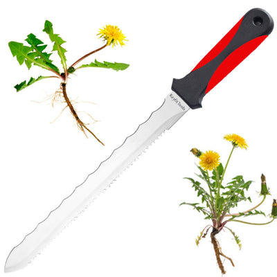 Keyfit Tools Weed Puller Weeding Knife for Deep Tap Root Weeds Like Dandelions, Crabgrass & Other Clump Grassy Weeds Stainless Steel Manual Weeder Keyfit Tools Weed Puller Weeding Knife for Deep Tap Root Weeds Like Dandelions, Crabgrass & Other Clump Grassy Weeds Stainless Steel Manual Weeder