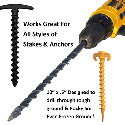 Keyfit Tools AnchorBit Pilot Hole Driver for Screw in Tent Stakes & Ground Anchors Designed for Tough Soils, Hardpan, Rocky Ground Even Frozen Ground Keyfit Tools AnchorBit Pilot Hole Driver for Screw in Tent Stakes & Ground Anchors Designed for Tough Soils, Hardpan, Rocky Ground Even Frozen Ground