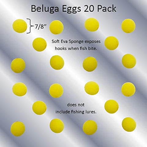 Keyfit Tools Beluga Eggs 3 in 1 Fishing Lure Hook Accessory Makes The Hook Visually Attractive to Fish ~Guards The Hook from Light Weeds ~Holds Bait