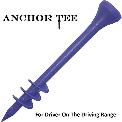 Keyfit Tools Anchor Golf Range Tees for Driver 3 1/4 Inch ~Screw In Tee So They Don’t Launch Out Into The Range ~Stop Looking, Chasing, Bending Over
