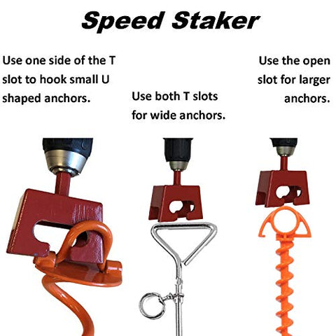 Keyfit Tools Tent Stake Speed Staker Drill in Your Screw in Tent Stakes in Seconds. Multi Functional Works On Dog Ties Tree Anchors Ground Anchors