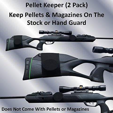 Keyfit Tools Air Rifle Pellet Keeper .177 .22 BB Ammo Bullet Clip Holder (2 Pack) Store & Access Pellets & Magazines On The Gun Stock Or Barrel