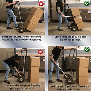Keyfit Tools Kickboxer Hand Truck Dolly Box Leverage Bar Slide Boxes Off Your 2 Wheeled Dolly from The Bottom for Neatly Stacked Moving/Shipping Boxes