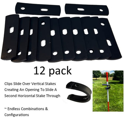 Keyfit Tools Temporary Fence Blockade Barrier Maker Clips (12 Pack) Does Not Include Poles Driveway Markers Or Rods