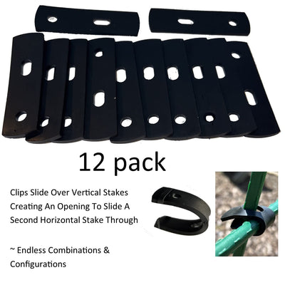 Keyfit Tools Adjustable Garden Plant Support Maker Rubber Clips Only (12 Pack) Does Not Come with Garden Stakes Allows You to Make Custom Adjustable
