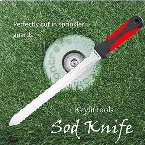 Keyfit Tools (4 Pack SOD Knife Stainless Steel Blade Sod Cutter Trim New Sod Around Landscape Edging Beds & Sunken, Overgrown Sprinkler Heads Hunter