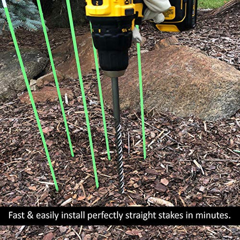 Keyfit Tools G.S.I. Contractor Grade Garden Stake Installation Tool Drill Bit Fast & Easily Install Garden Stakes Even in Frozen Soil Fiberglass