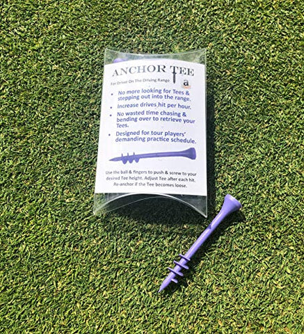 Keyfit Tools Anchor Golf Range Tees for Driver 3 1/4 Inch ~Screw In Tee So They Don’t Launch Out Into The Range ~Stop Looking, Chasing, Bending Over