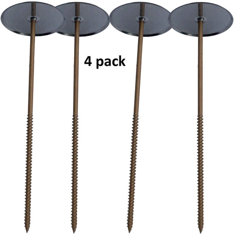 Keyfit Tools Polished Stainless Steel Low Profile Property Markers 4 Pack ~FROZEN GROUND NO PROBLEM~ Screw In Survey Markers Flat Boundary Stakes Land
