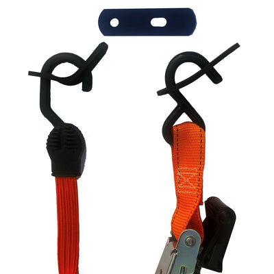 Keyfit Tools Hook Stay for Cam Buckle Tie Downs, Ratchet Straps & Bungee Cord Hooks Keeps Hooks in Place with No Tension 4 Pack Tie down NOT included