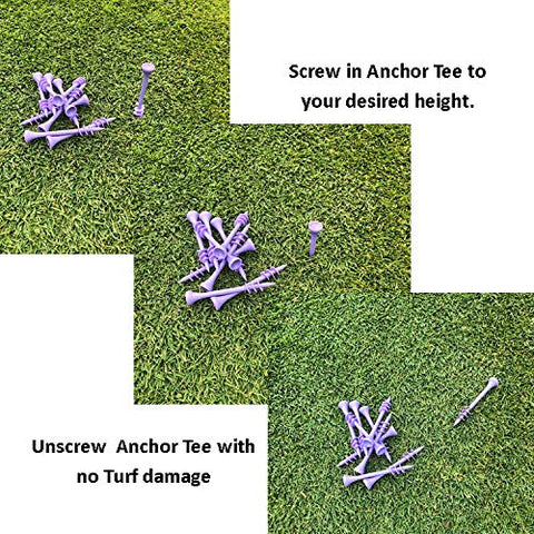 Keyfit Tools Anchor Golf Range Tees for Driver 3 1/4 Inch ~Screw In Tee So They Don’t Launch Out Into The Range ~Stop Looking, Chasing, Bending Over