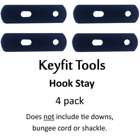 Keyfit Tools Hook Stay for Cam Buckle Tie Downs, Ratchet Straps & Bungee Cord Hooks Keeps Hooks in Place with No Tension 4 Pack Tie down NOT included