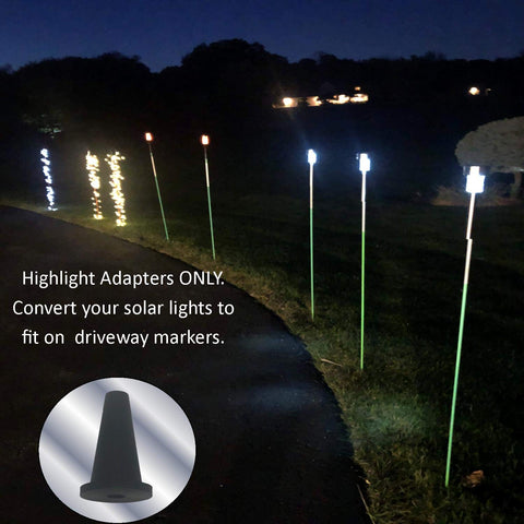 Keyfit Tools HighLights (24 Pack Adapters Only) Driveway Marker Solar Spot Light Adapters Convert Your Solar Path Lights To Fit On 5/16”