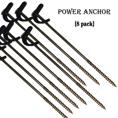 Keyfit Tools Hunting Blind Power Anchors (8 Pack) Self Drilling Steel Stakes for Ground Blinds Permanent Or Not Drill in Drill Out Super Fast