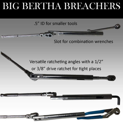 Keyfit Tools Big Bertha BREACHER (1) Small 1/2" I.D. Breaker Bar Wrench Extender Works on Ratchets Pliers Wrenches Up to 4 Feet of Nut Busting Power