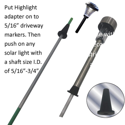 Keyfit Tools HighLights (24 Pack Adapters Only) Driveway Marker Solar Spot Light Adapters Convert Your Solar Path Lights To Fit On 5/16”