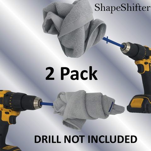 Keyfit Tools ShapeShifter 2.0 (2 Pack) Ultra Soft Cotton & Micro Fiber Professional Power Drill Wheel & Rim Cleaner Detailer & Polisher Wheels