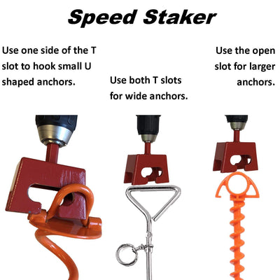 Keyfit Tools Dog Tie Stake Speed Staker Drill in Your Spiral Dog Tie Out Cable Lawn Stakes in Seconds. Multi Functional Works On Tree Anchors Screw