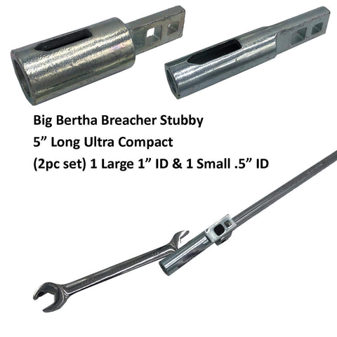 Keyfit Tools Big Bertha BREACHER STUBBY Super Leverage Breaker Bar 1/2" I.D. & 1" I.D. (2PC Set) Wrench Extender/Extension for Ratchets Pliers