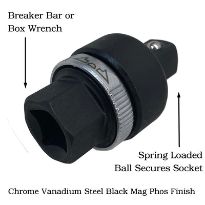 Keyfit Tools Breaker Bar Ratchet Adapter Socket 1/2" Drive Extension Premium Chrome Vanadium Steel Heat Treated & Tempered Ratcheting Head & Gears