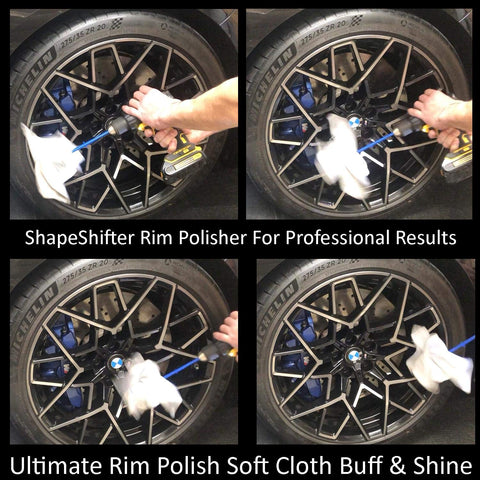 Keyfit Tools ShapeShifter 2.0 (2 Pack) Ultra Soft Cotton Professional Power Drill Wheel & Rim Cleaner Detailer & Polisher Wheels of All Shapes