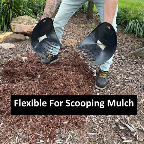Keyfit Tools Mulch Mitts Mulch Scoops Hand Shovel Forks for All Types of Mulch